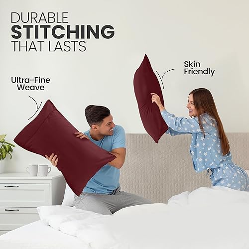 Miniatura 4 de Utopia Bedding Fundas de almohada Queen  Paquete de 2  Cierre de sobre  Tela de microfibra cepillada suave  Fundas de almohada resistentes al