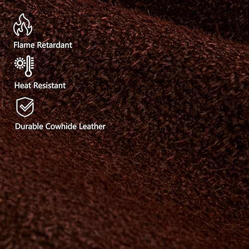 Miniatura 3 de eletecpro Delantal de soldadura de cuero y guantes de soldadura, resistente, duradero, longitud 42 pulgadas, 6 bolsillos, resistente al calor