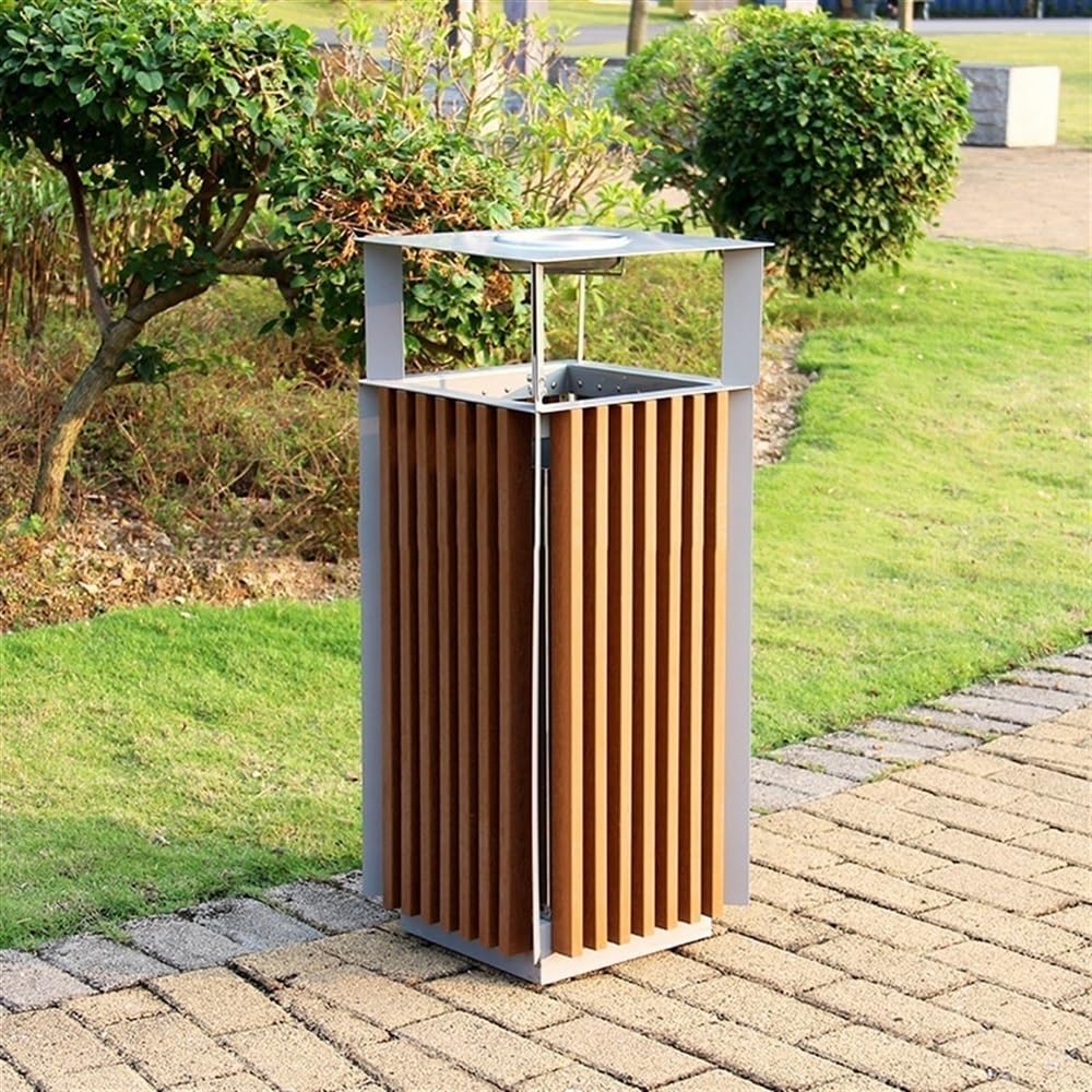 Outdoor Trash Can komercyjny kosz na śmieci, metalowy pojemnik do recyklingu do użytku na zewnątrz z wyjmowanym pojemnikiem wewnętrznym, pojemnik na śmieci