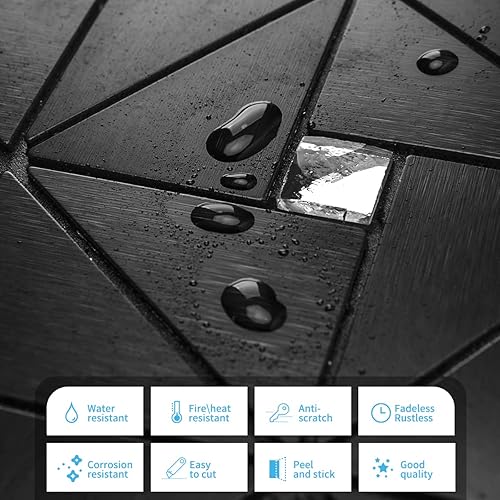 Miniatura 4 de Art3d Azulejos de mosaico de metal para salpicaduras de 10 hojas para decoración de pared de cocina, azulejos compuestos de aluminio, molino de