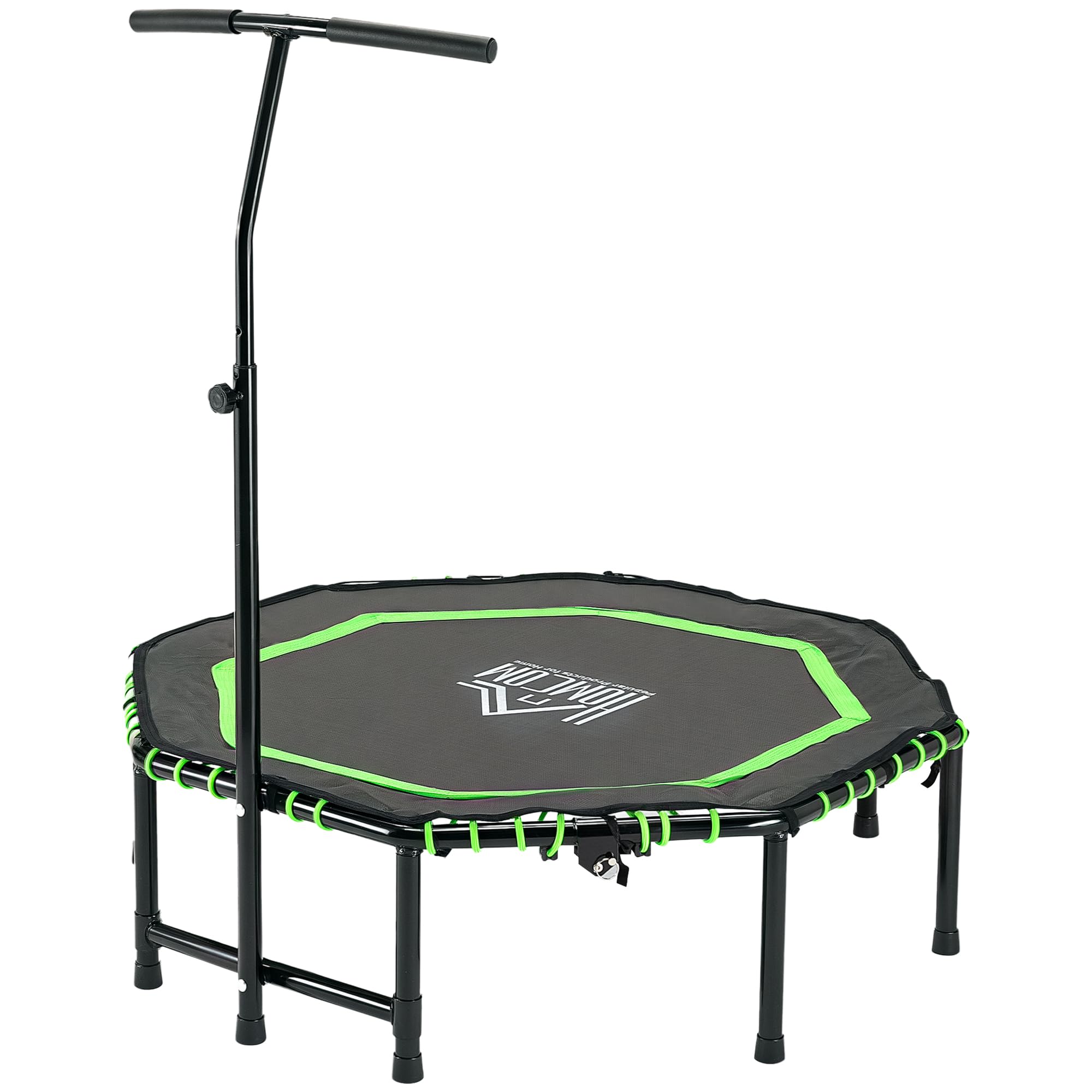 48" Octagonal Mini Fitness Trampoline Rebounder Indoor Outdoor Foldable Mini Jumper with Adjustable Handle, Max Load 150 KG