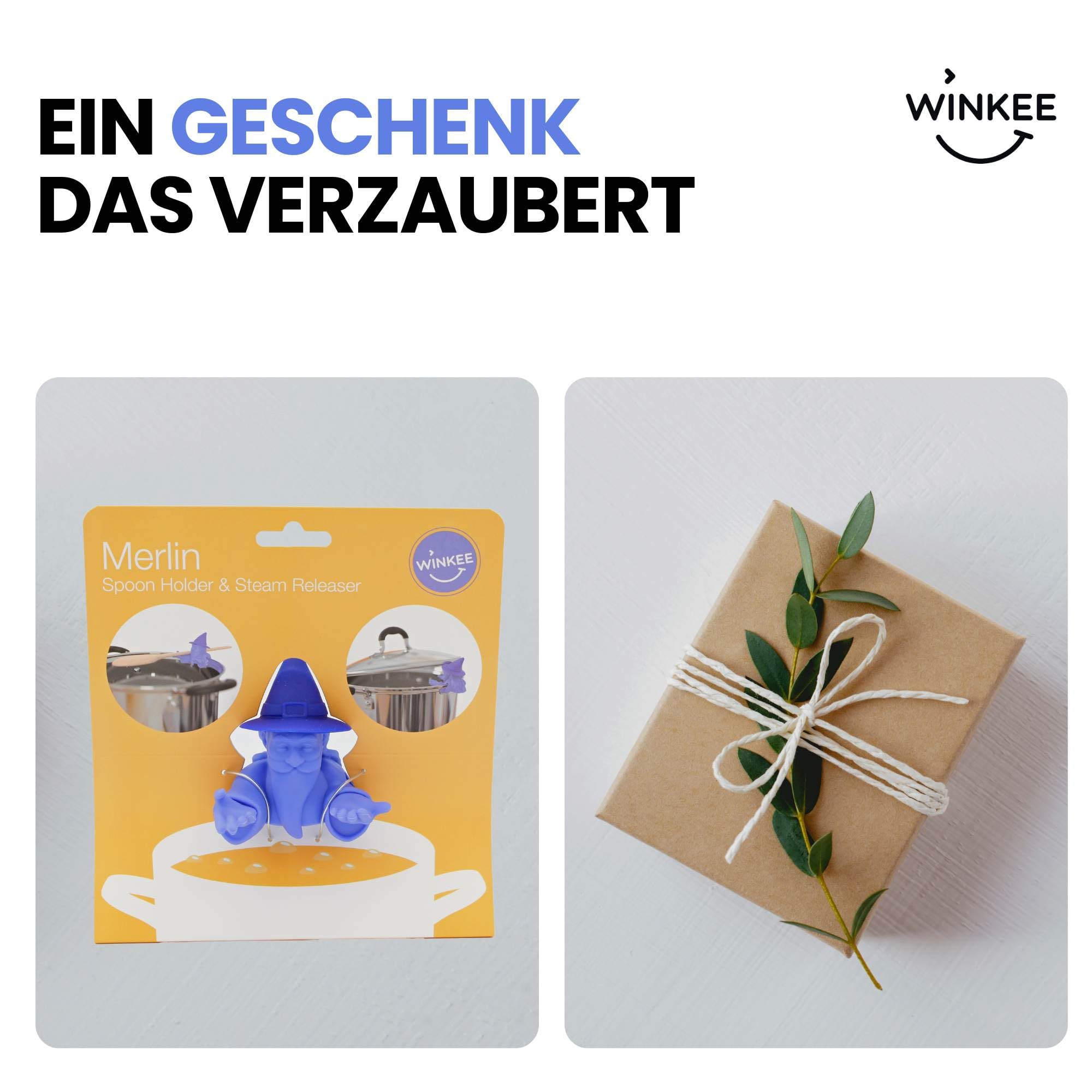 Winkee - Kochlöffelhalter I Löffelablage aus Silikon I Spoon Holder & Topf-Deckelhalter I Must have für Deine Küche