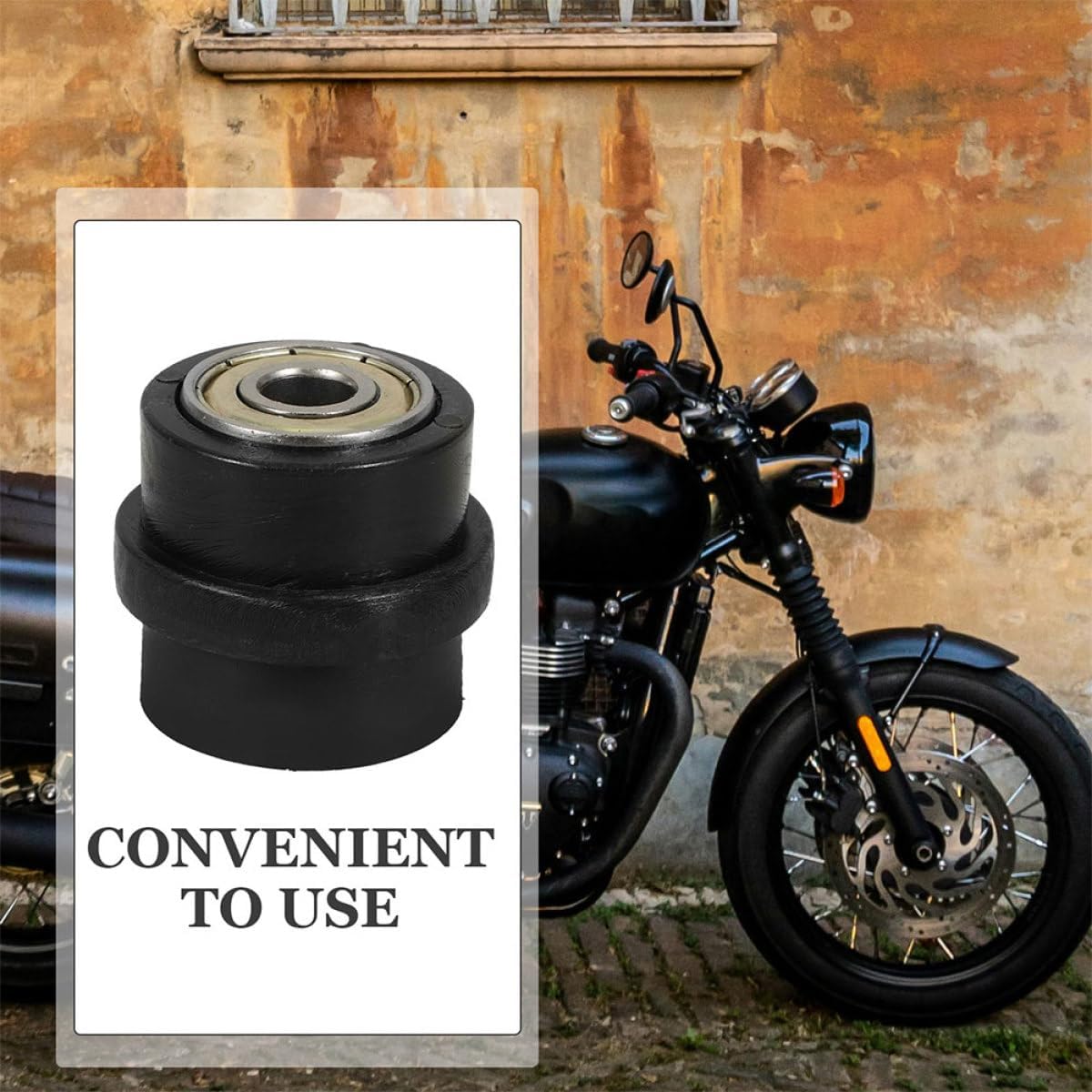 LIFKOME 2pcs Motorcycle Chain Roller Pulley Tensioner 8mm Black Guide Wheel for Dirt Bike Atv Mini Bike Chain Tensioner Compatible with Drive Train