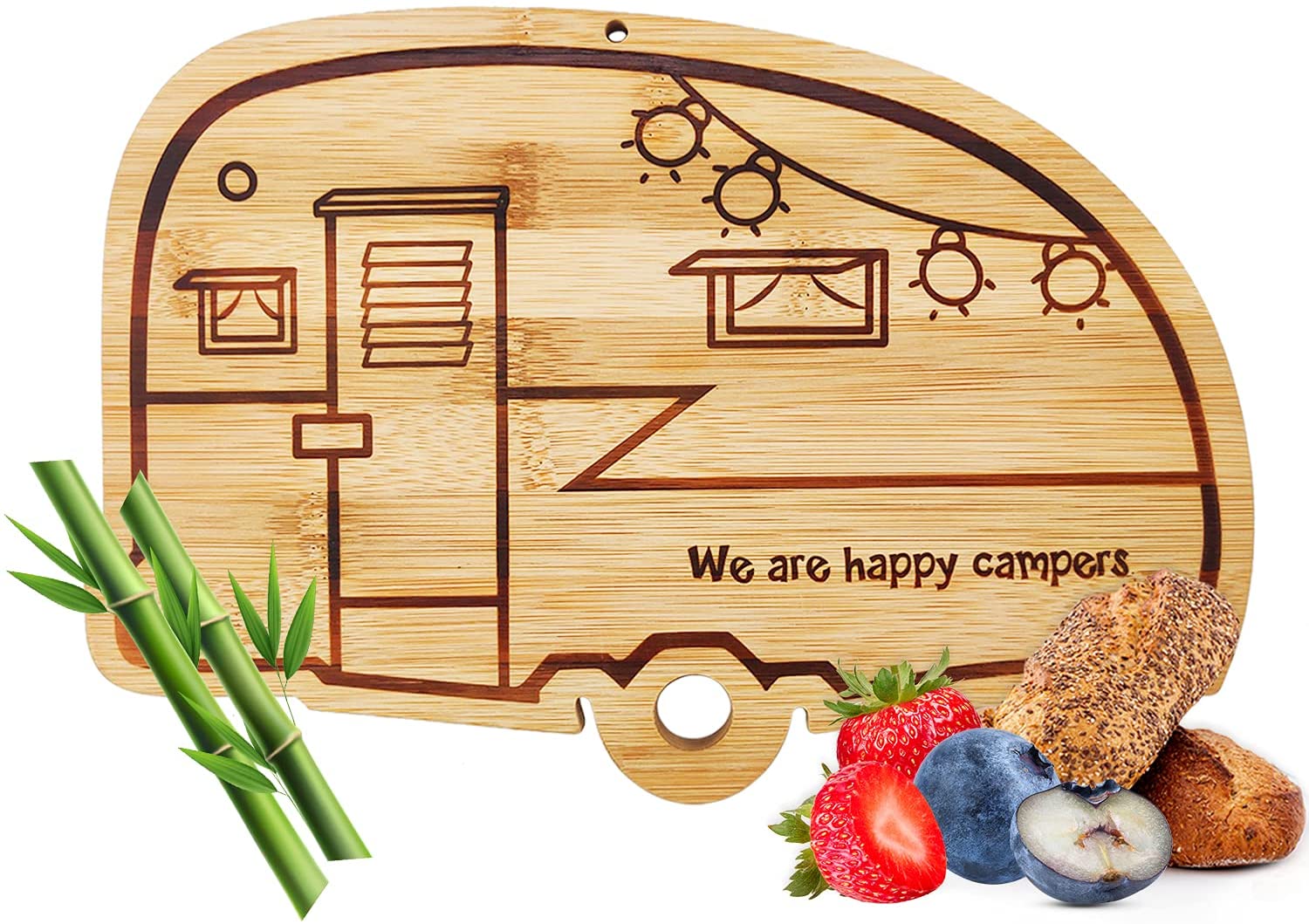 Tabla de cortar de bambú con diseño RV miniatura 7
