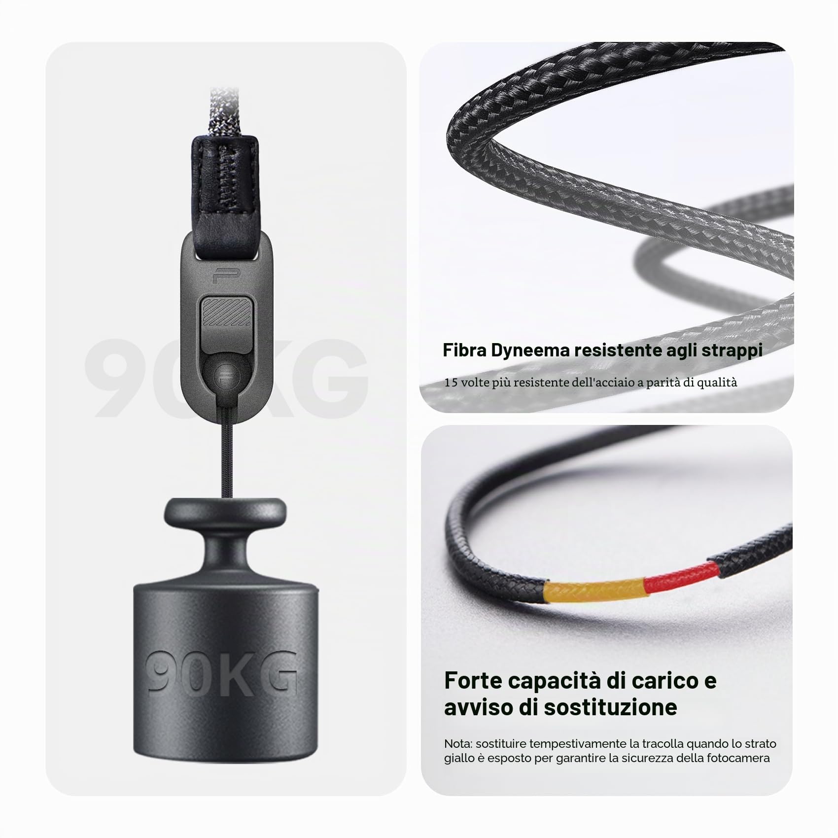 PGYTECH Set di Sgancio Rapido con Perle di Sgancio Rapido per rilascio rapido della fotocamera, utilizzabile con cinghie per fotocamera, lacci da polso o cinghie per zaino fotografico