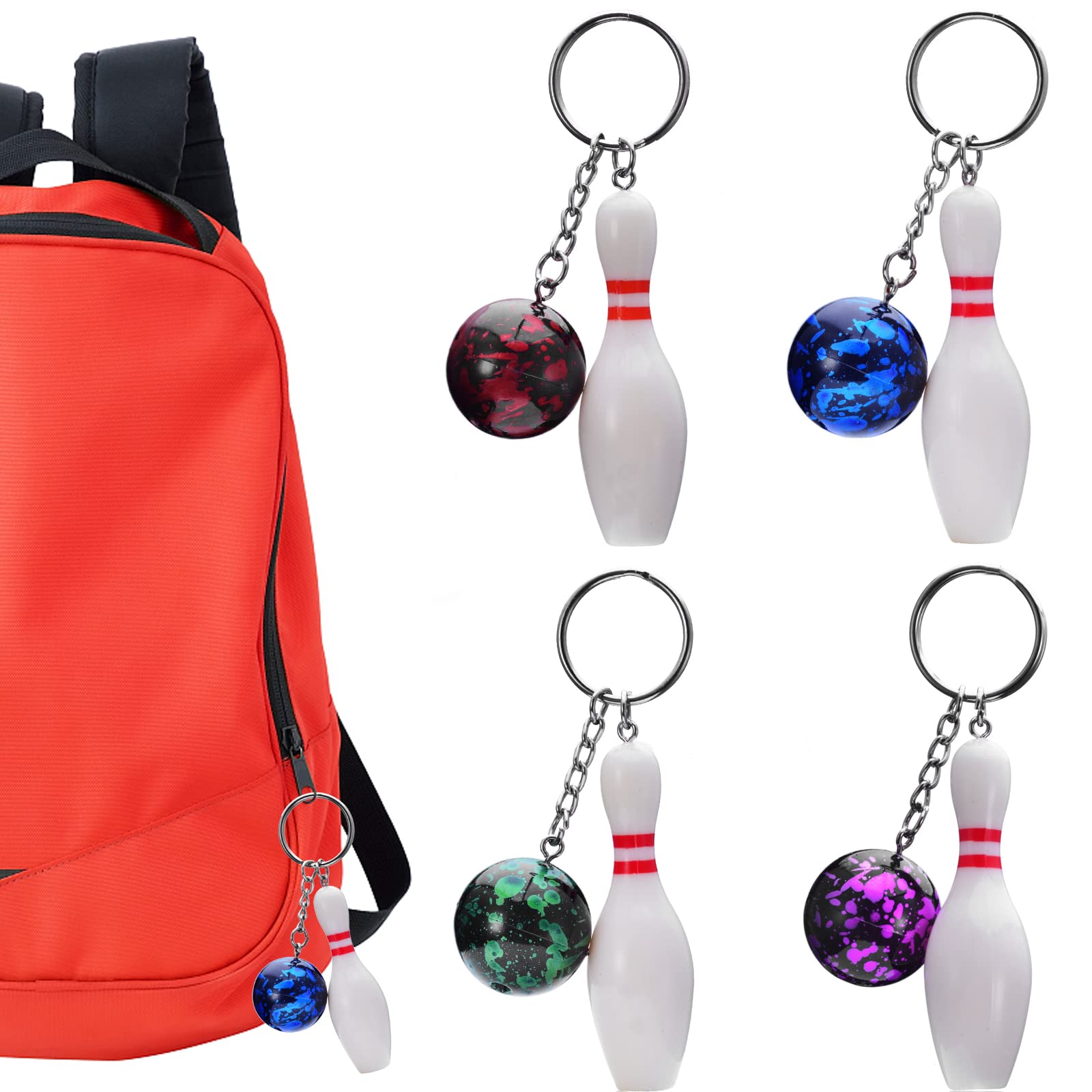 Mini Bowling Porte-clés 8 Pièces Porte clé bowling Quilles Bowling Porte-clé Bowling Porte cle Bowling Clé Pendentif pour amis enfants famille