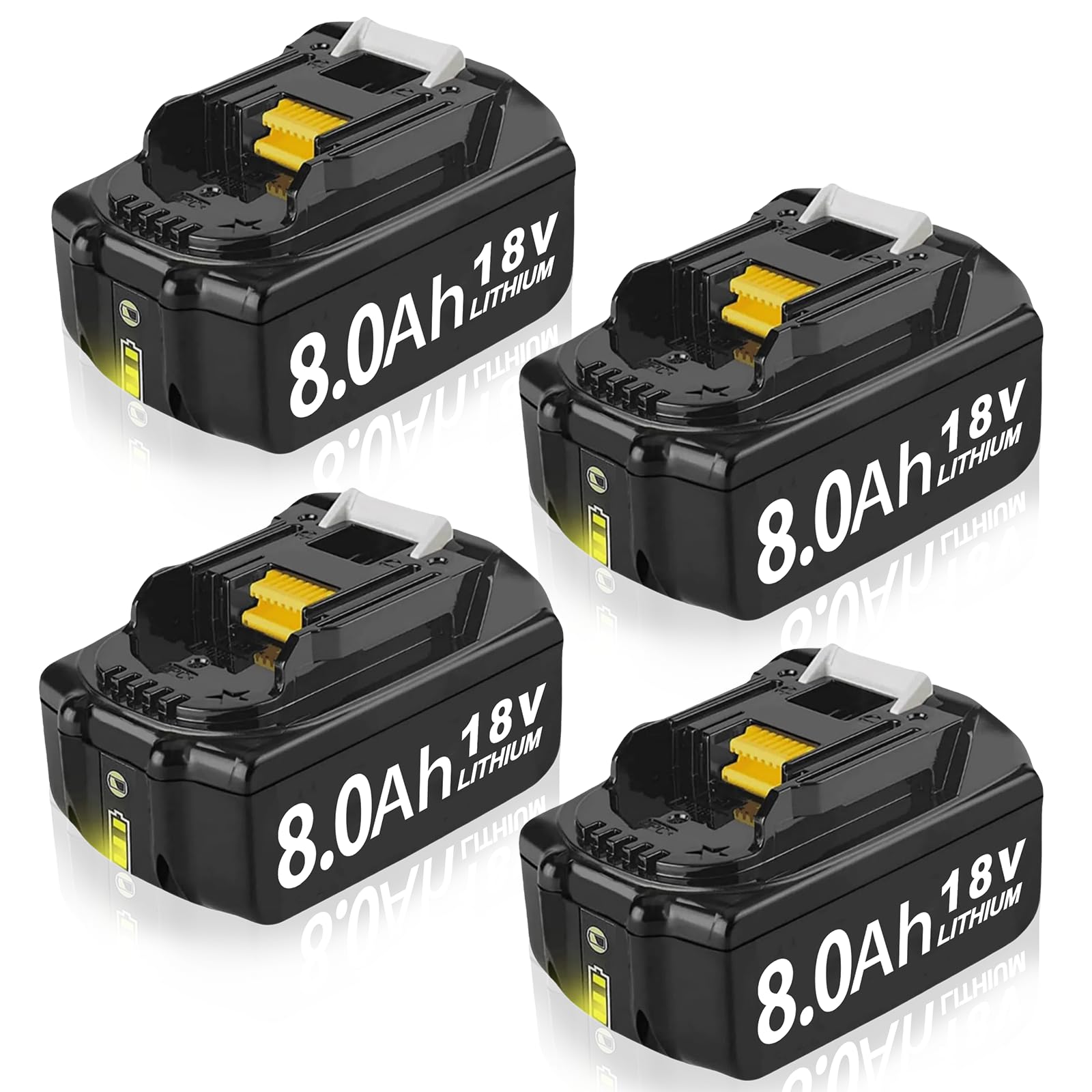4X 18V 8000mAh Replacement for Makita 18V Batteries Compatible with Makita Battery BL1860 BL1860B BL1850B BL1840 BL1830 High Capacity Battery for Cordless Tools (4) — image 1