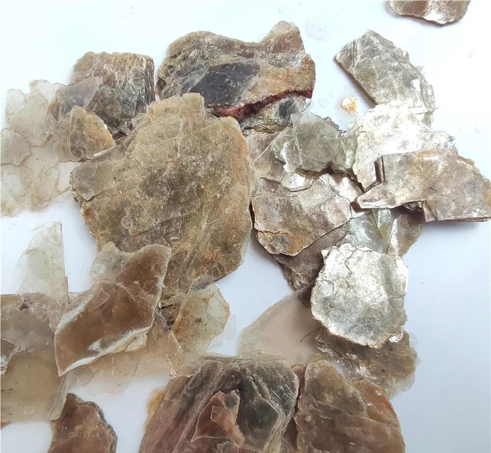 鉱物標本 mica +dry flower 2点セット 雲母原石と花 フレーム 雲母鉄鉱 –