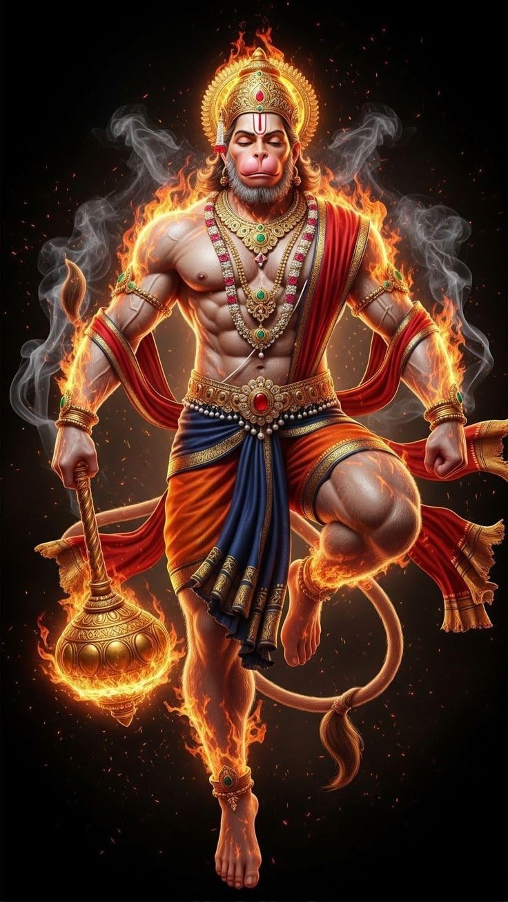Hanumanji Religious Wall Decor Unframed Poster for Home and Office | Amazing Print Quality | Lord Hanuman Poster for Living Room Decoration (300 GSM Paper, 12 x 18 Inch, Multicolour) (Design 1)
