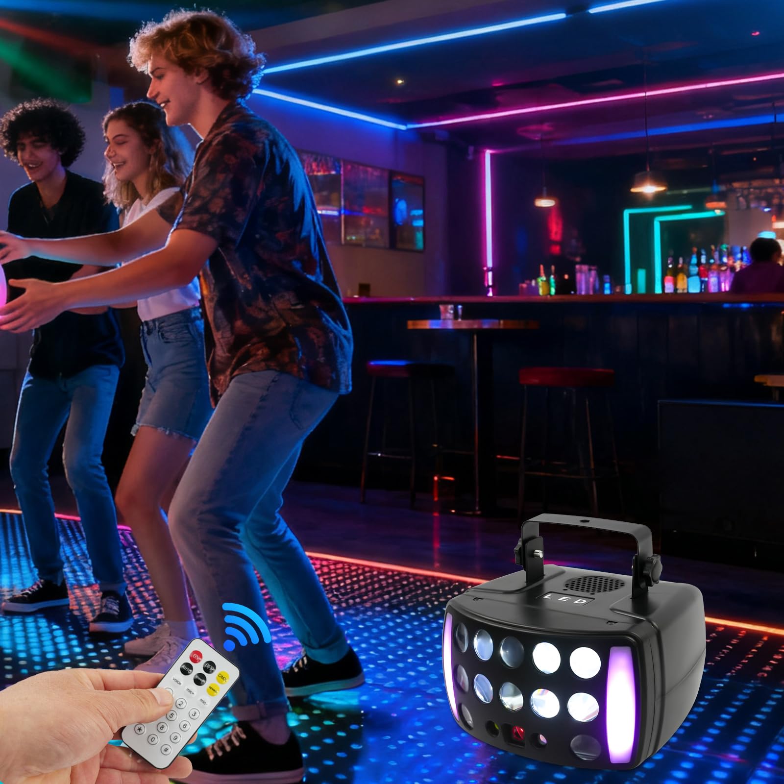 Luce da discoteca con 7 colori e attivazione del suono per feste e