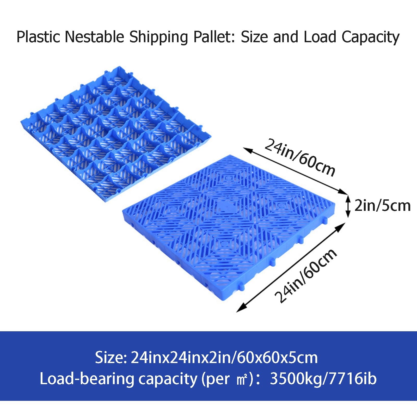 Palette Emboîtement de Stockage Marchandise, Palette Plastique pour Sous-Sol Stockage, Combinaison de Caillebotis Plastique, Grille de Stockage Palettes pour Entrepôt, Rangement, Etagère, Exterieur (