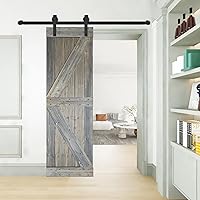 Vista 9 de K Style - Losa para puerta corrediza de granero de madera maciza con acabado de nogal oscuro y café Kona (24 x 84 pulgadas), requiere montaje