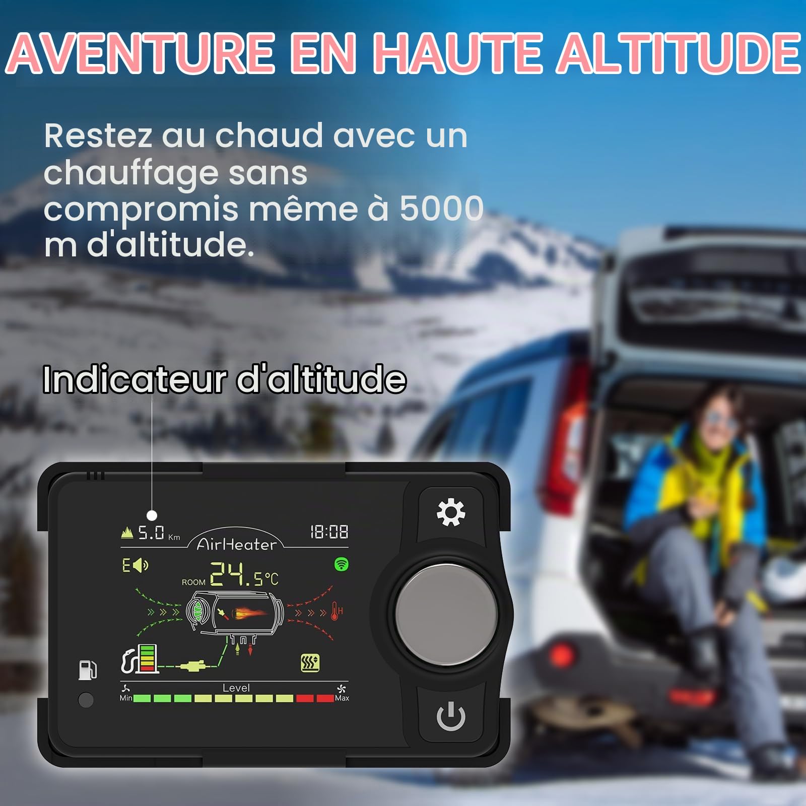 TURBRO Chauffage Diesel, 8kW, Réservoir de 5L