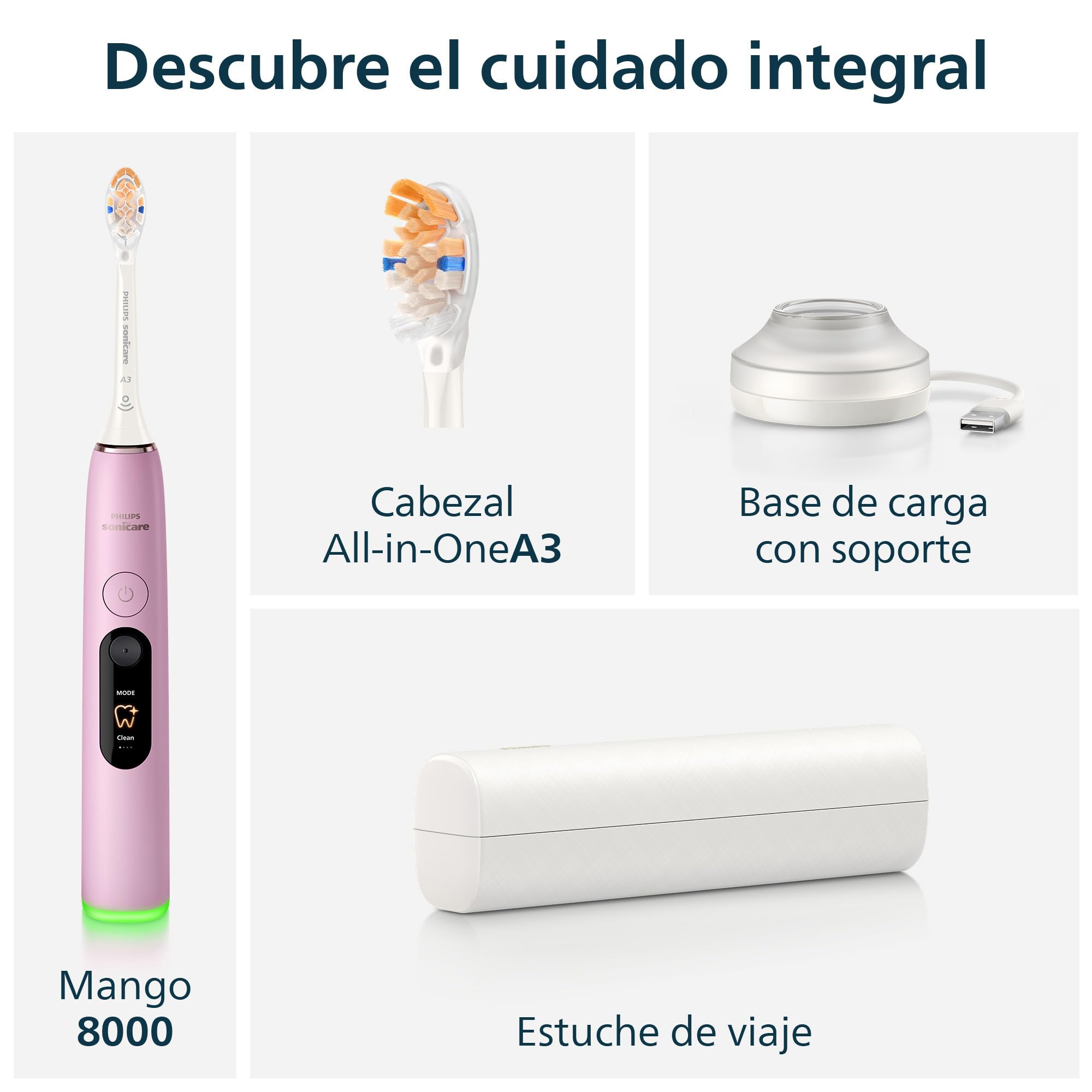 Philips Sonicare Next-Generation DiamondClean 8000 Cepillo de dientes eléctrico - con Smart Pressure Feedback y 15 ajustes, rosa flor, HX8311/15