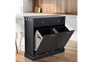 Kitchen Tilt Out Laundry Hamper Cabinet with Hideaway Drawer