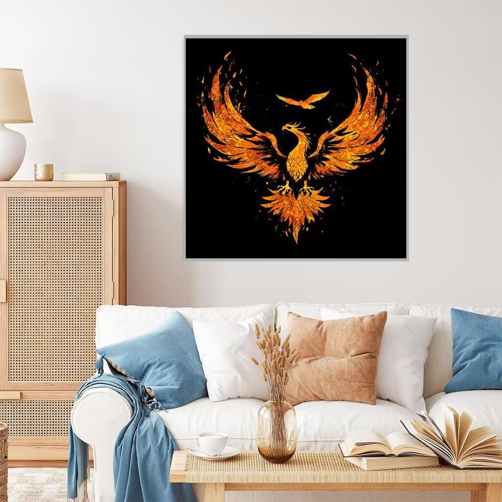 Malowanie według numerów dla dzieci, Firebird Arts and Crafts dla dzieci, płótno spersonalizowane zdjęcie, żółty zestaw farb akrylowych DIY do dekoracji wnętrz, spersonalizowane prezenty, bez ramy, 80