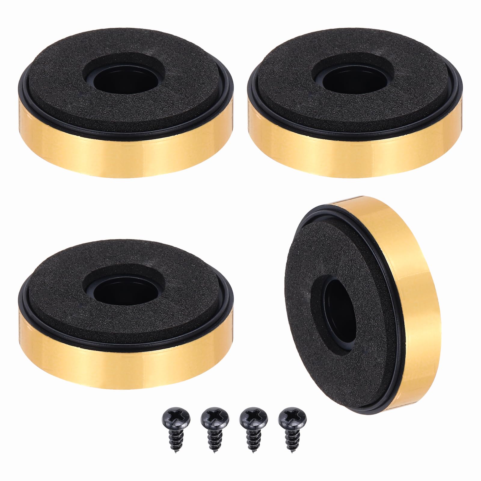 Generic 4 Pcs Speaker Isolation Feet,40mmx10mm Plastic Foam Shock Absorption Base Pad Anti Vibration Amplifier Stand Feet Mat for Audio CD HiFi Home Theater Sound System, Gold