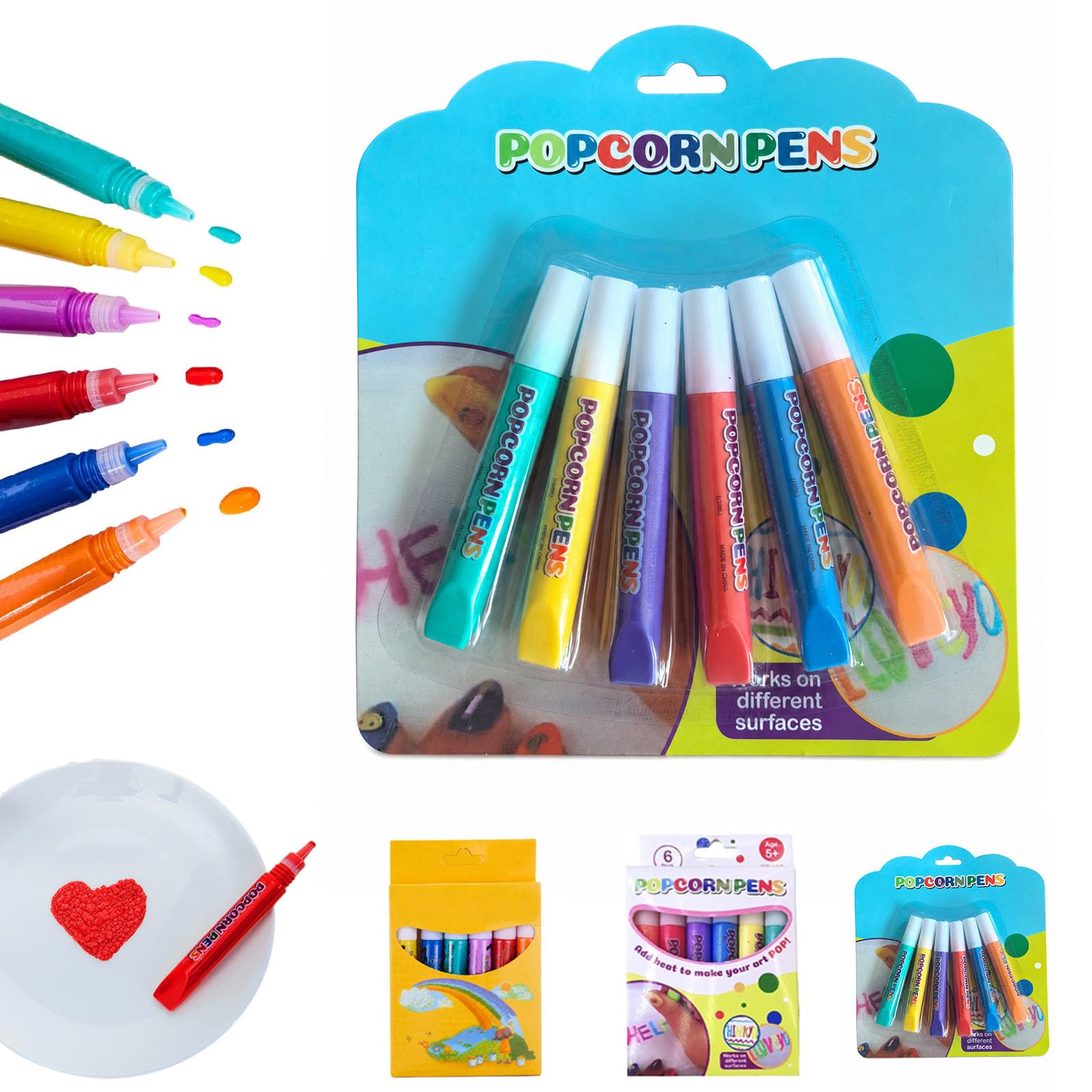 Diy Magic Popcorn Pens 3D Bubble Popcorn Drawing Pens for Kids，C-1PCS