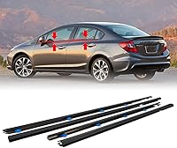 GEATaaT 4Pcs Window Weatherstrip Seals for 2012-2015 Honda Civic Sedan - Waterproof Noise Reduction Trim, Replace 72410TR0A01