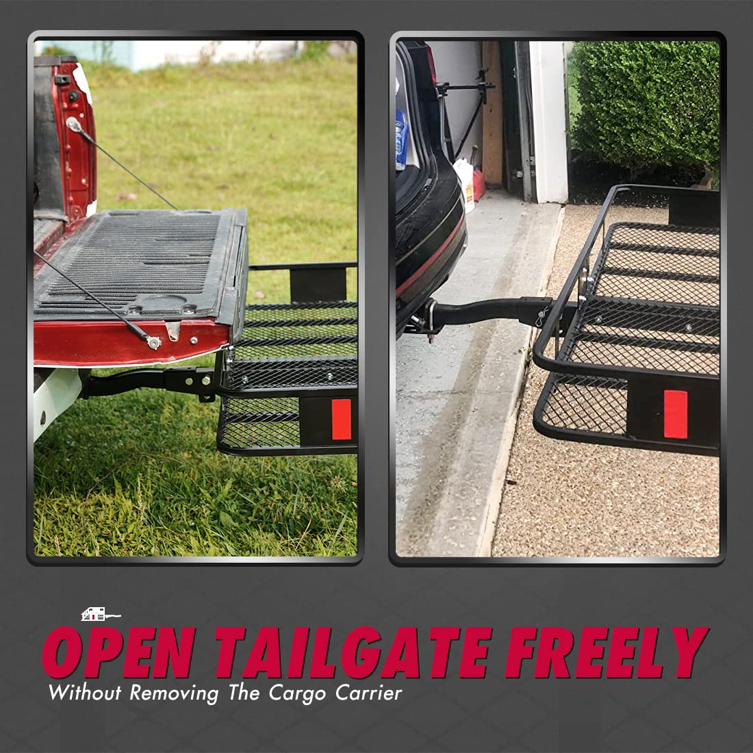 Buy KING BIRD Upgraded 60" x 24" x 6" Hitch Mount Folding Cargo Carrier