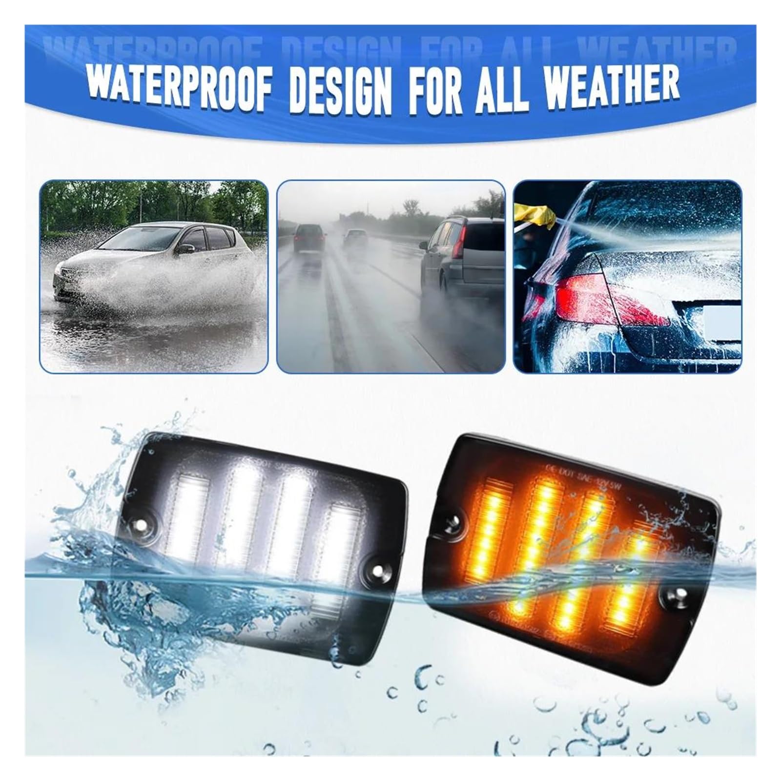 Genérico Luz Señal Giro Del Parachoques Delantero Coche Conducción Blanca Ámbar 56001378 CH2520111 SL1-28-YJ Para Jeep Para Wrangler YJ 1987-1995 Indicador Intermitente Lateral