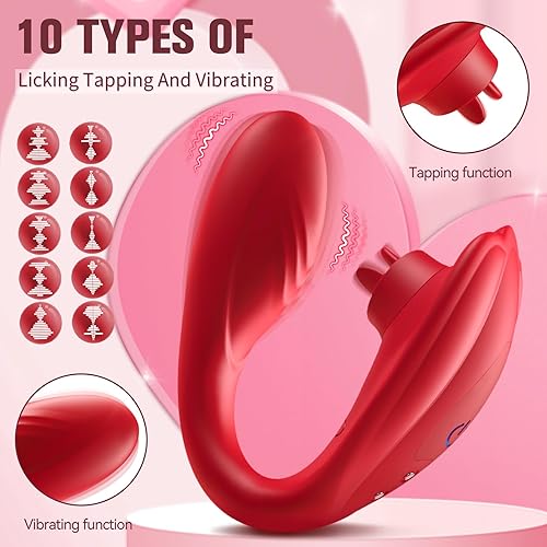 Miniatura 10 de Vibrador remoto para el punto G del clítoris, vibrador para parejas con 10 lamidas de lengua y 10 modos de vibración, estimulador femenino, juguetes