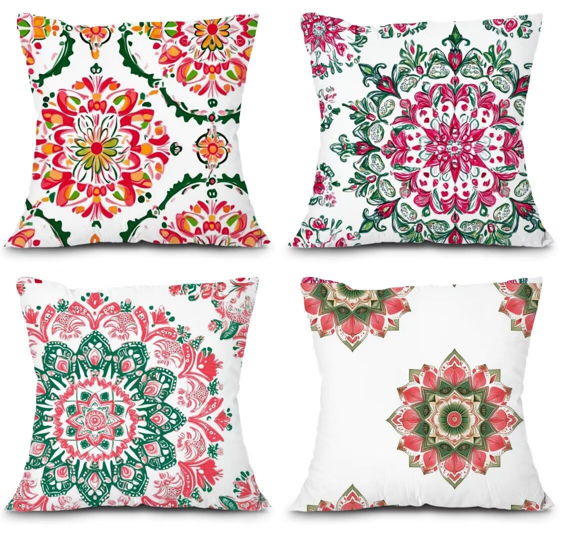 Housse de coussin 40x40cm imperméable anti-tache pour extérieur et été