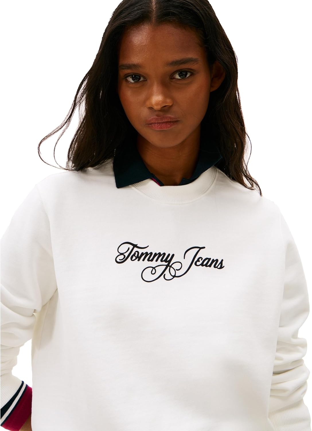 Tommy Jeans Women's Medium Weight Pullover Crewneck With Printed Script Logo