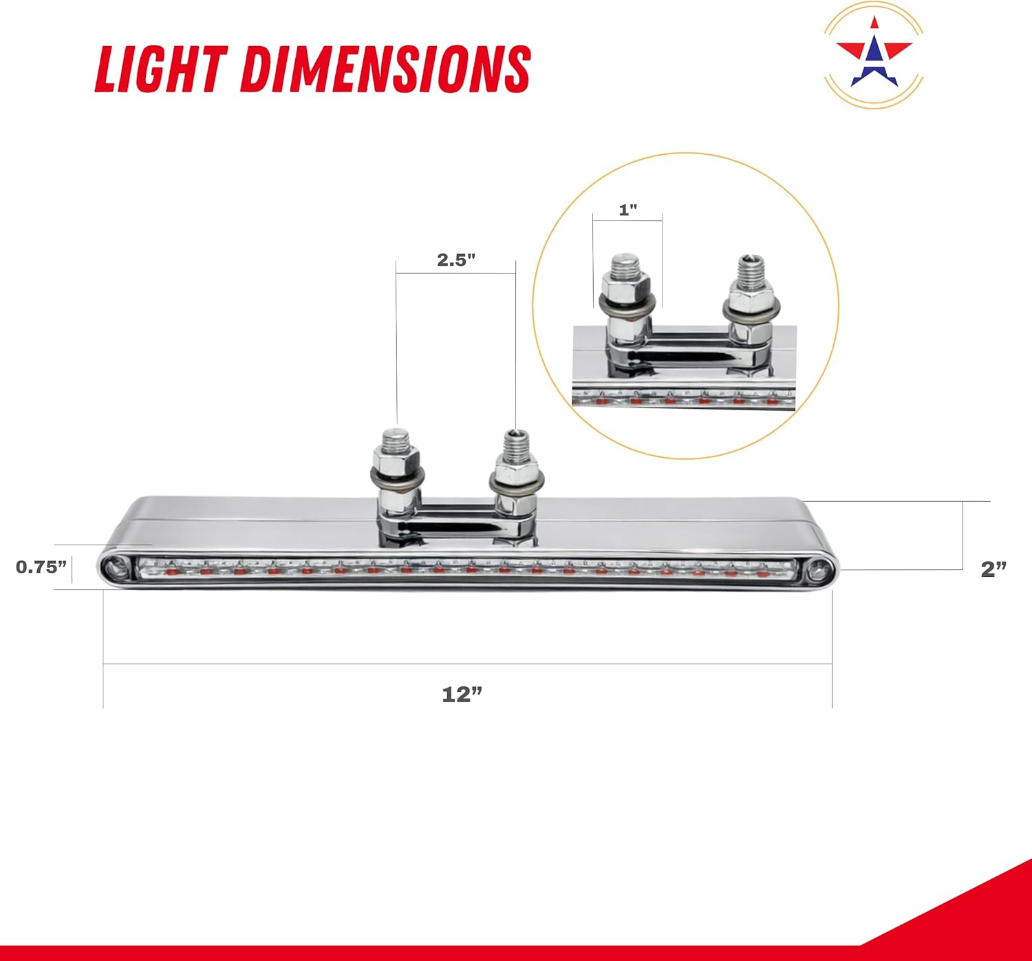 2x 12" Red/Amber LED Double Face Truck Semi Trailer Pedestal Single Stud Mount Light Bars 38 LED Waterproof Sealed Sequential Flow Turn Signal Stop Tail Strobe Marker Clearance 10-30V (Clear Lens)