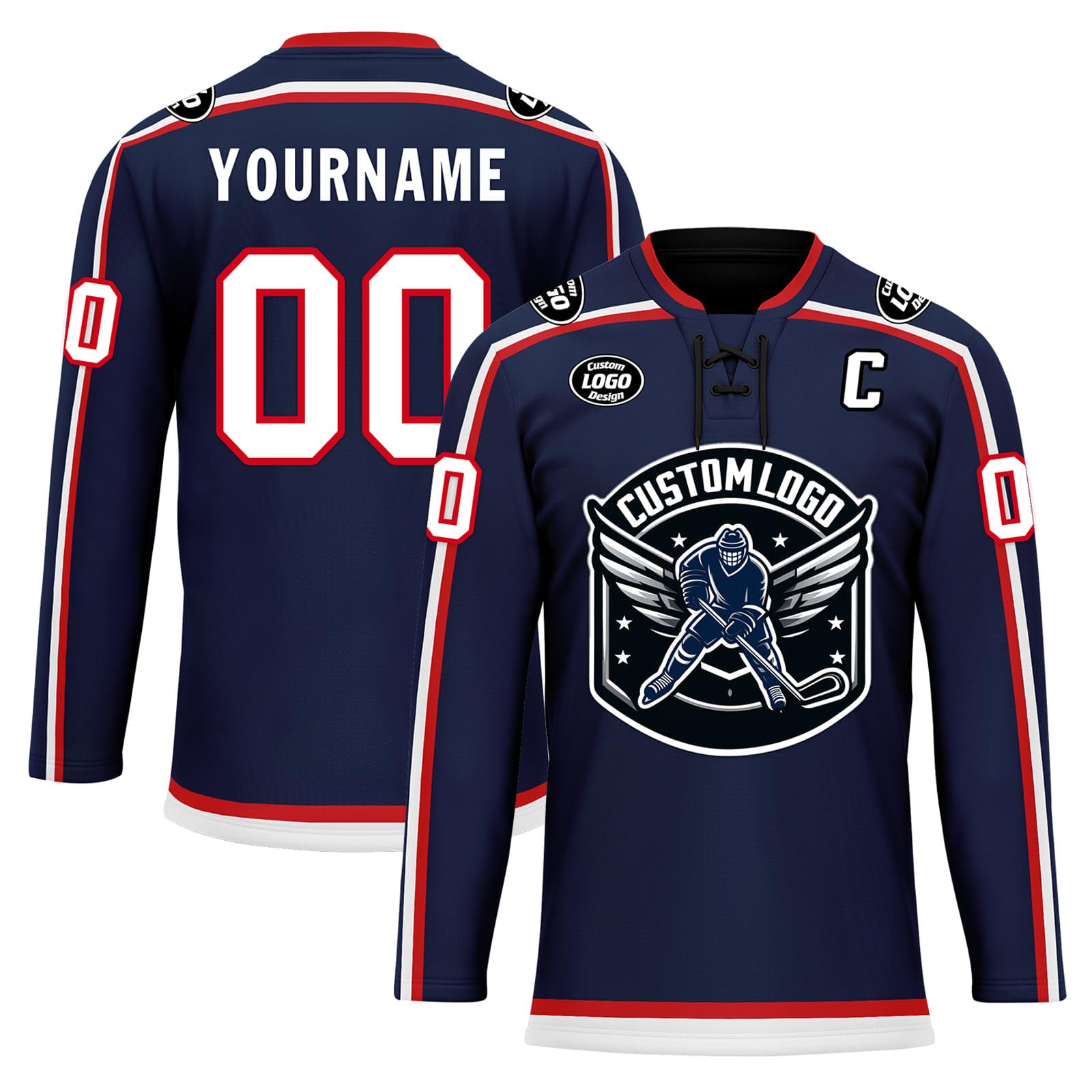 Custom Ice Hockey Jersey for Men Women Youth, Personalized Team Name Number Logo Practice Training Team Uniform