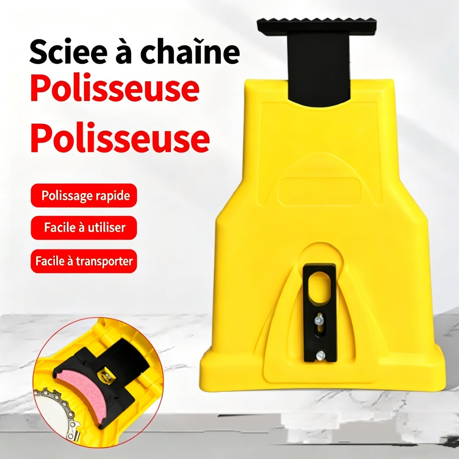 Affût’PRO – Affuteur Chaine Pierre, Chaine Tronçonneuse, Tondeuses À Gazon, Ultra-Rapide Aiguiseur, Pierre Précision Instantanée
