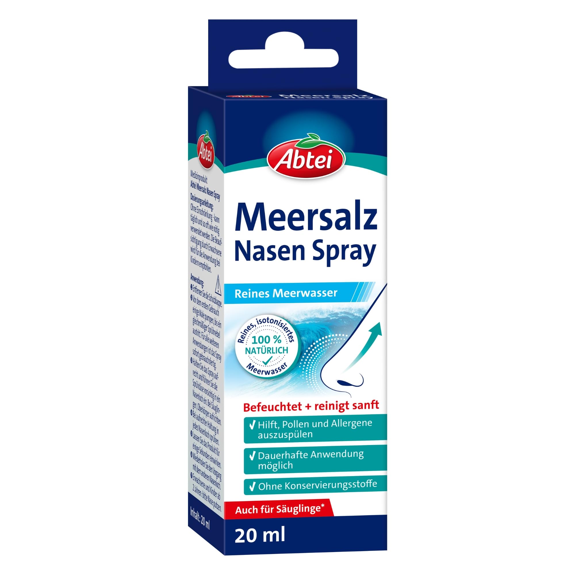 Abtei Meersalz Nasenspray - Befeuchtet & reinigt die Nase sanft, 20ml