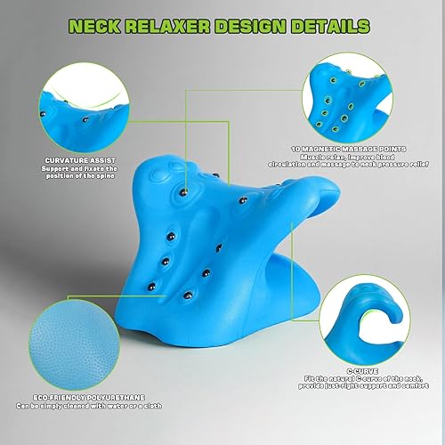 Miniatura 4 de Almohada de tracción cervical con terapia magnética de acupresión, relajante de hombro para alivio del dolor de ATM, almohada quiropráctica mejorada