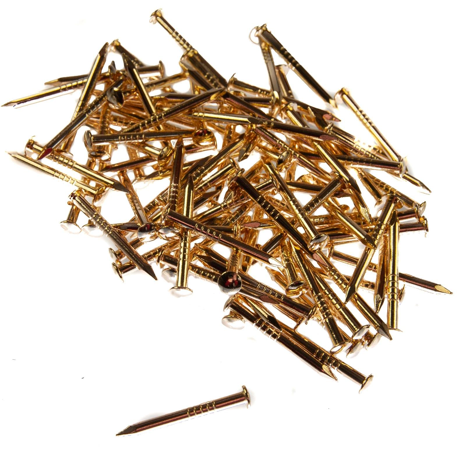 20mm - 3/4" Escutcheon Pins 40grams - Electro Brassed | Thunderfix
