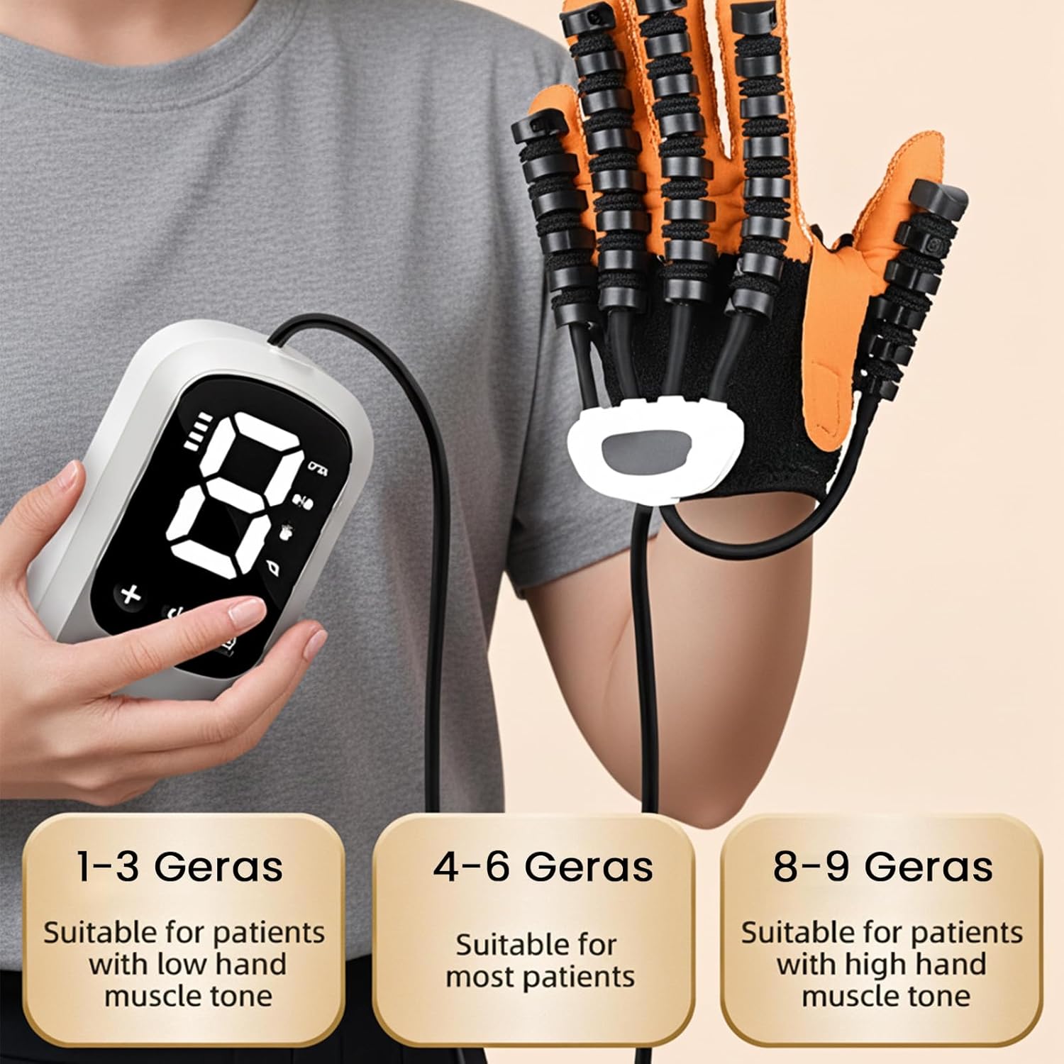 Rehabilitation Gloves, Robot Hand, Finger Rehabilitation Glove for Hand Exerciser, Trainer Robot Glove, Robotic Gloves for Stroke Hemiplegia Fingers Strength Training Device (Right, L)