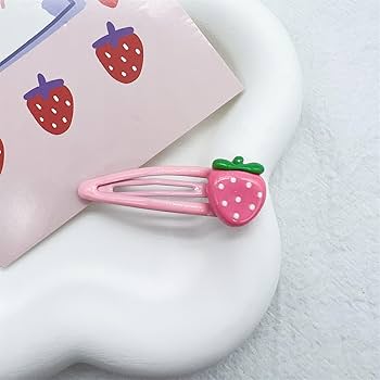 ぷっくり いちごクリームケーキ ベビーヘアクリップ ヘアピン ヘアゴム 髪飾り ぷっくりイチゴ♡ベビーヘアクリップヘアゴム