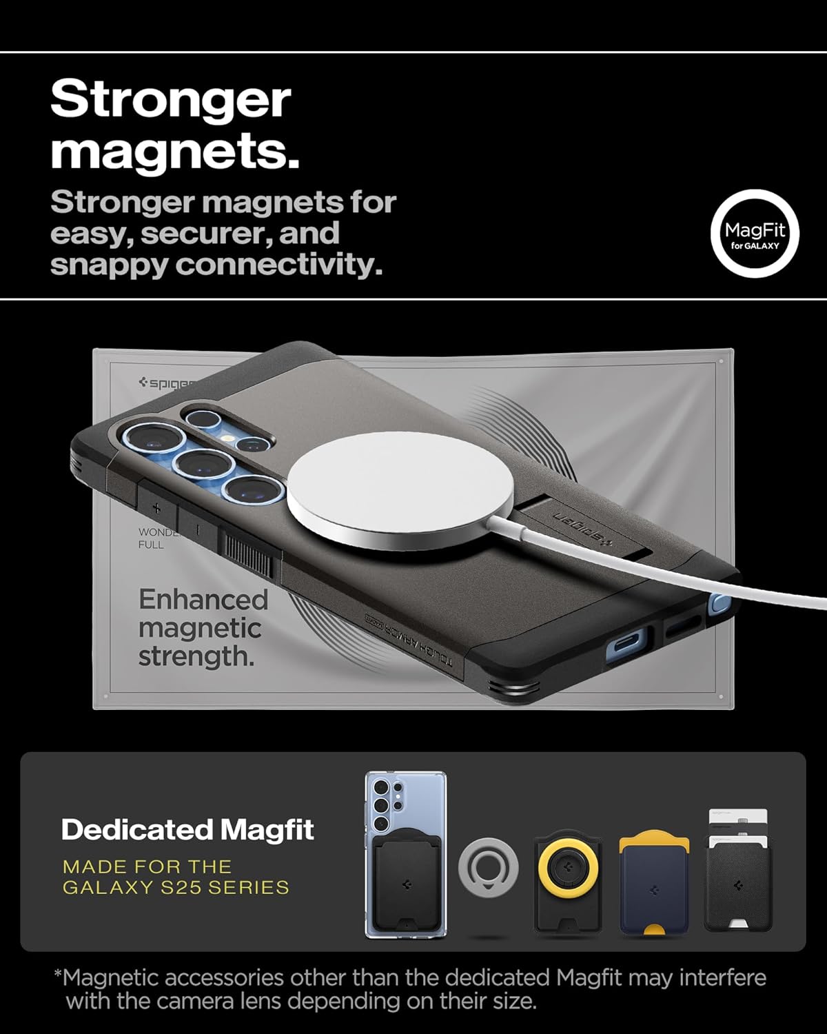 Spigen for Galaxy S25 Ultra Case, Tough Armor MagFit [Kickstand] [Compatible with MagSafe] [Military-Grade Protection] - Gunmetal | (Ai), MagFit, Kickstand, 2025 - Image 7