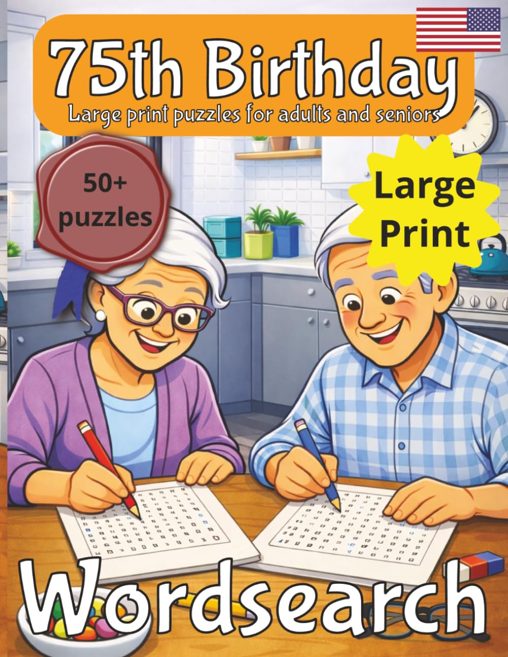 75th Birthday Word Search Puzzle: 75th Birthday Gift | Gifts for Women | Present for Senior | 75 Year old Gift | 75th Gift for Men | Nostalgic Puzzle Book | Large Print UK