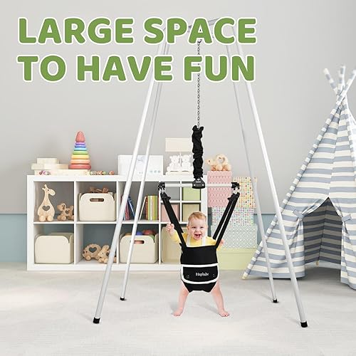 Miniatura 5 de Hapbabe Jersey de bebé 2 en 1 con soporte, resorte premium, para bebés de 6 a 12 meses, función de arnés para caminar, fácil de plegar y almacenar,