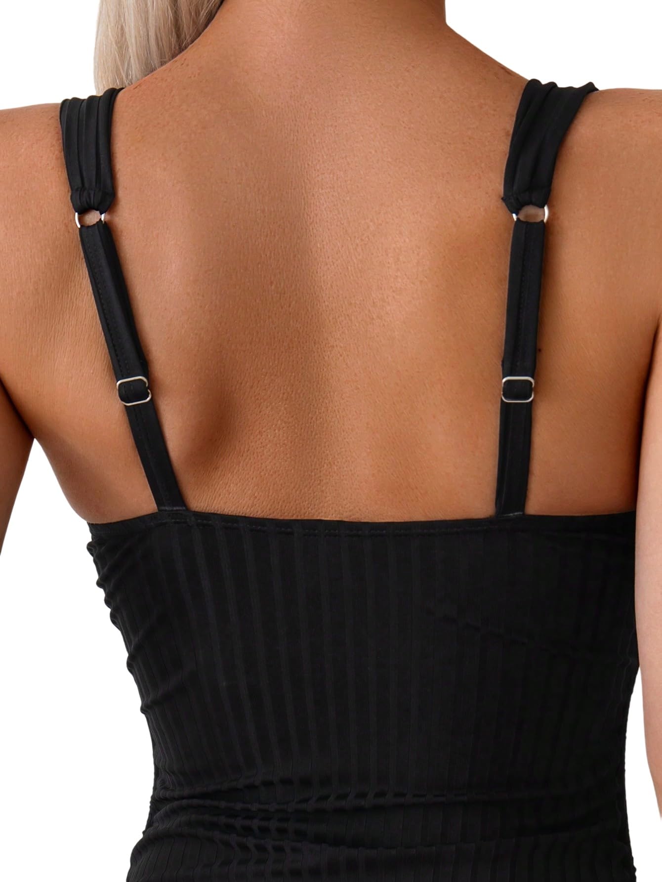 SweatyRocks Traje de baño para mujer con forma de barriga, push up, traje de baño de una pieza, con copas
