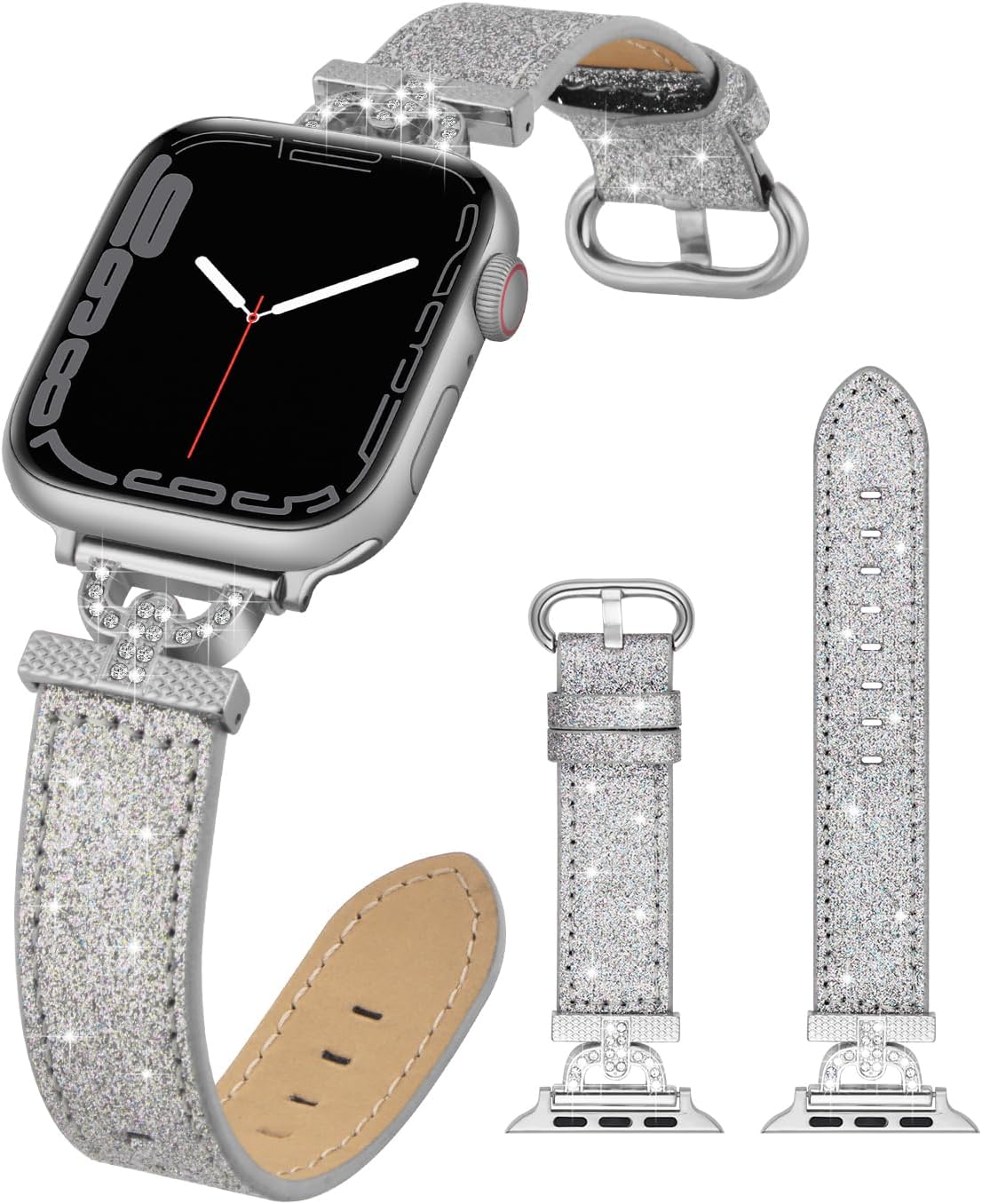 Bling Leather Compatible with Apple Watch Bands 38mm Women