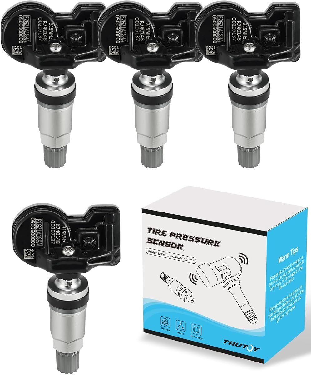 TAUTOY Upgrade TPMS Sensor Ford,4-Pack 315MHZ Tire Pressure Monitor Sensors Fit for Ford F-150 Edge Ranger Flex Mustang Explorer Lincoln MKS MKX Replaces# F2GT1A180AB F2GT1A150AB F2GZ1A189A