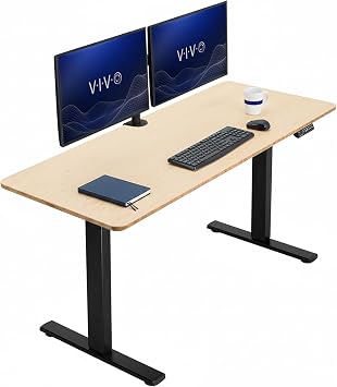 VIVO Real Bamboo 60 x 24 in Standing Desk, DESK-KIT-1B6O
