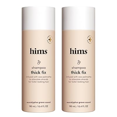 hims Thick Fix Shampoo - Saw Palmetto for Healthy Hair Growth & Thickening - Scalp Cleansing - Vegan, Sulfate-Free & Cruelty-Free - Eucalyptus Scent, 2 pack 6.4 fl oz