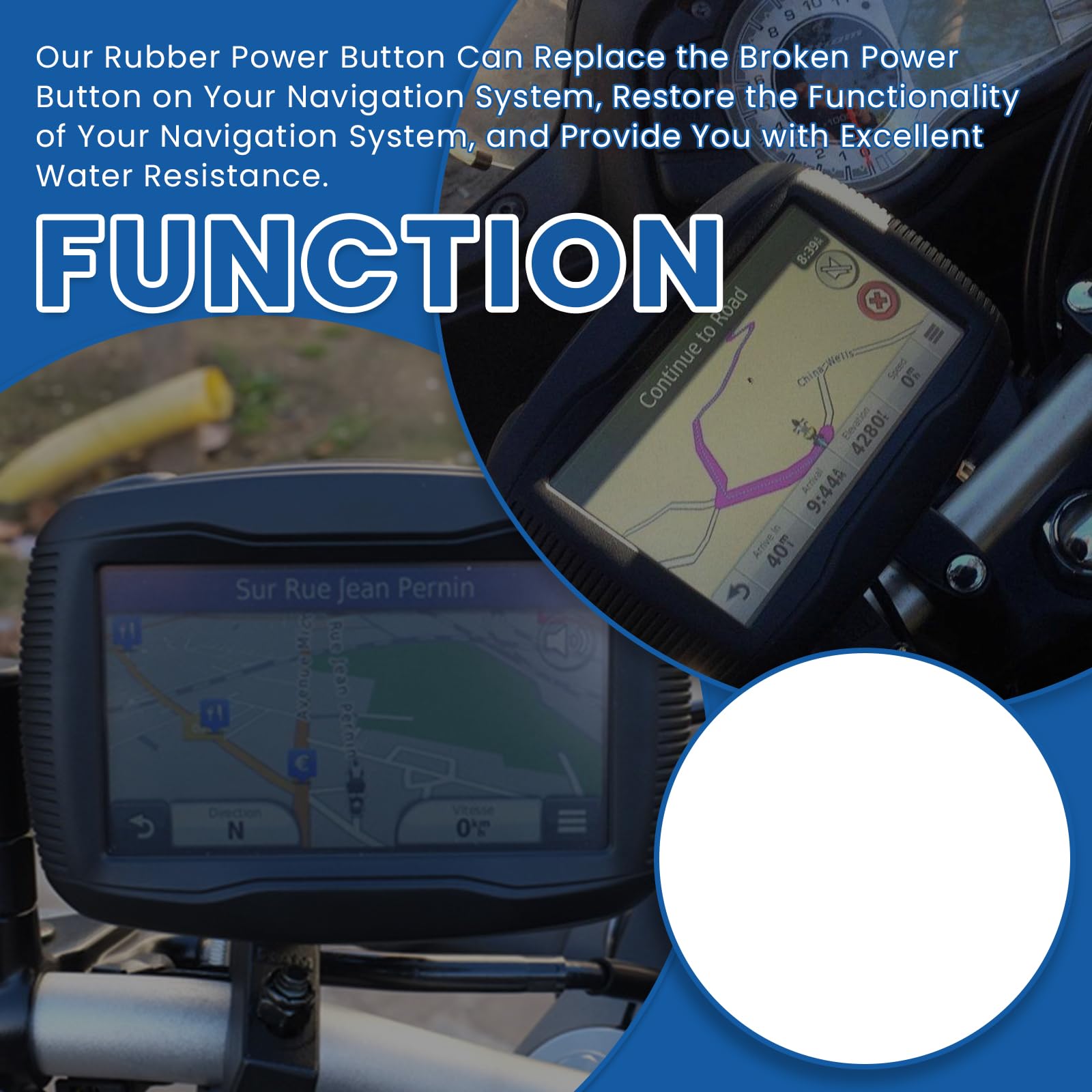 Bouton D'Alimentation Caoutchouc Pour Garmin Zumo 340/345/350/390/395LM - Remplacement Facile - 4