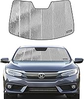 Vista 7 de Parasol de parabrisas para Honda Civic 2016-2021 Touring Type R con cámara, reversible, plateado/negro