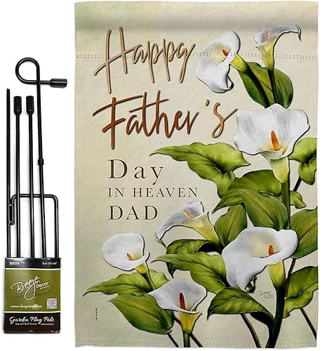 Decoración de tumba para el día del padre con texto en inglés Happy Father's Day para decoración de cementerio, bandera de padre, recuerdo de