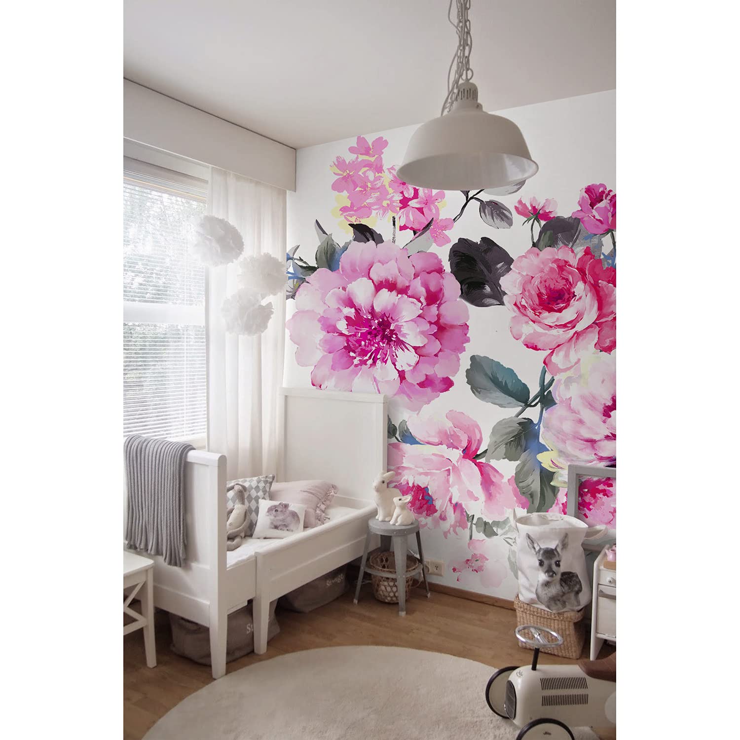 Coloray Fototapeta 312x219cm Flizelina Foto-Tapeta Ścienna Nowoczesna Stylowa XXL Na Ścianę Na Flizelinie Winylowa Tapeta Flizelinowa - Kwiaty pozostawia ogród kwiatowy