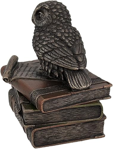 Miniatura 2 de Veronese Design Caja de baratijas de búho viejo con acabado bronce