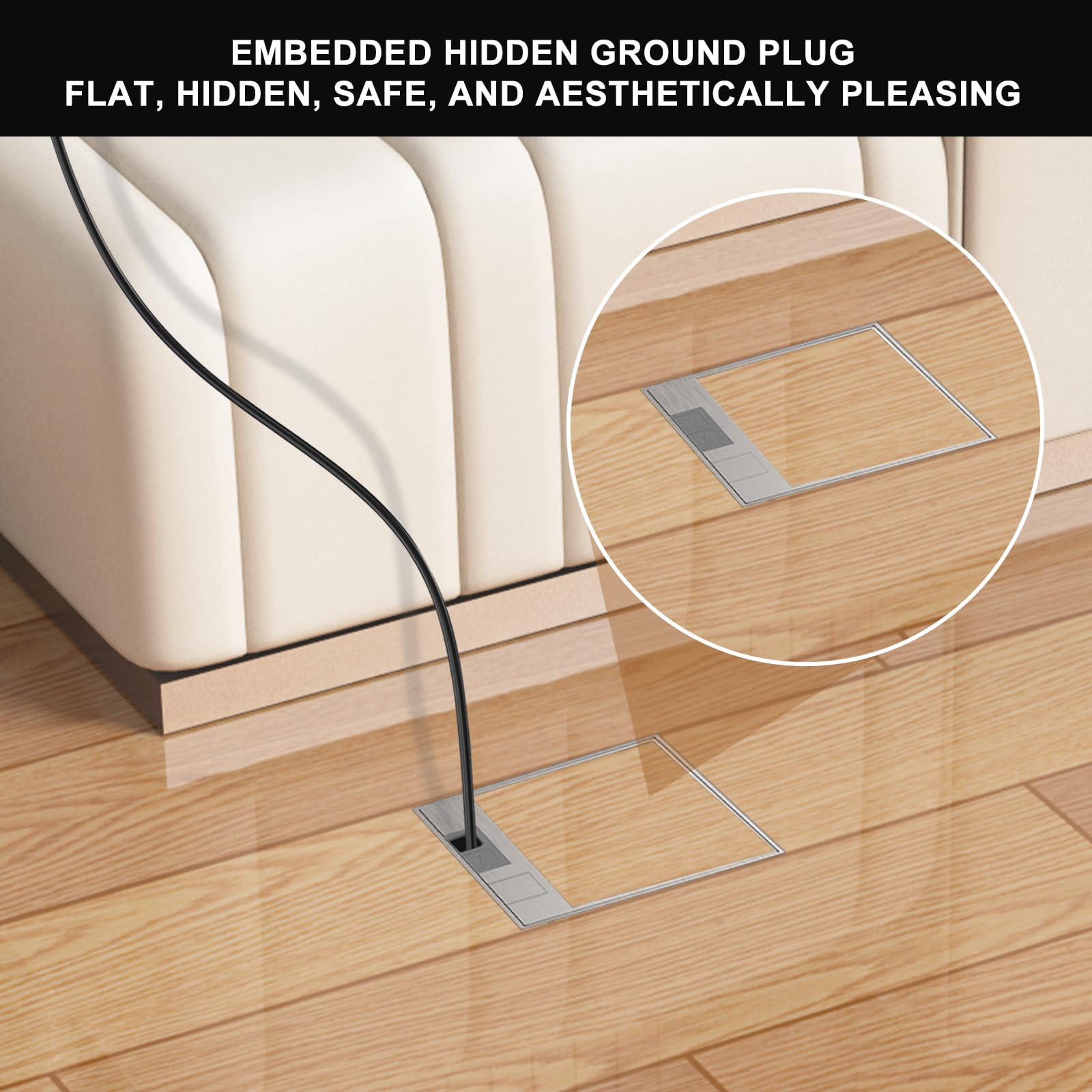 EU Recessed Socket, Stainless Steel Floor Socket, PC, Waterproof, Flush-mounted Box, AC250 V, Solution For Floor Socket For Indoor And Outdoor Use - View #10